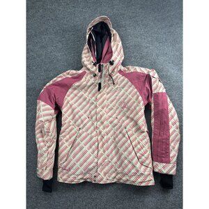 Section Jacket Womens Large Pink Polka Dot Hooded Snowboard Ski Winter Coat